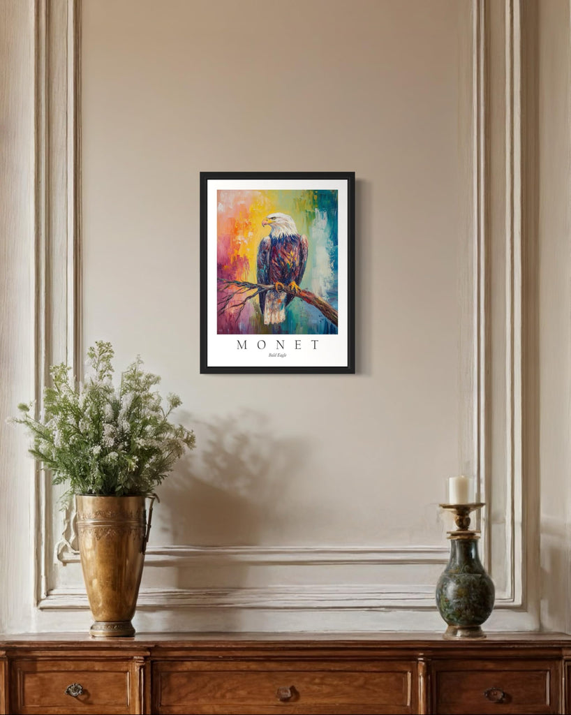 Bald Eagle Inspired Claude Monet Wall Art - Monet Print and Art Exhibition Poster, 24x36 inches (Unframed)