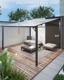 10 ft x 12 ft Lean to Gazebo, Hardtop Wall Pergola with Poly - Image 3