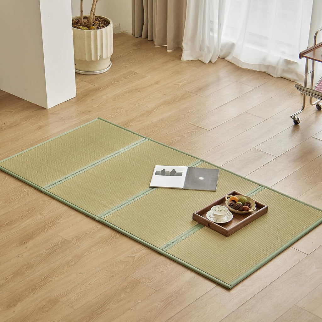 Natural Rush Grass Floor Tatami Mat, Twin, 79" x 39" x 0.5"