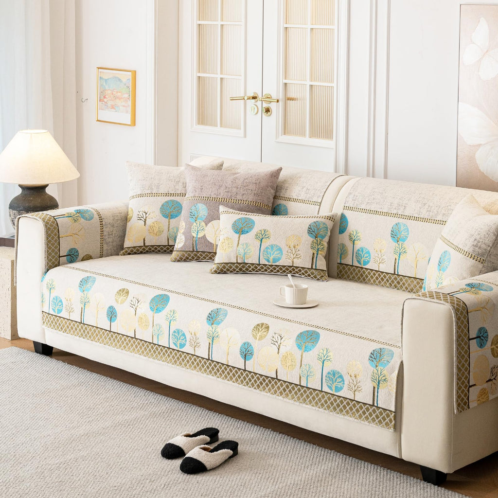 Chenille Boho Couch Cover for Sectional Sofa(1PC, 35.4"x70.9")