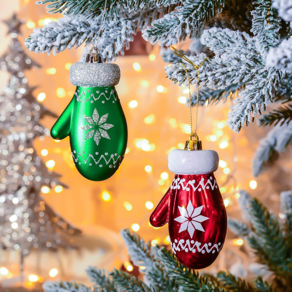 Christmas Tree Ornaments Set, 100ct Red Green White Shatterproof Christmas Tree Decorations Bulk, Variety Whimsical