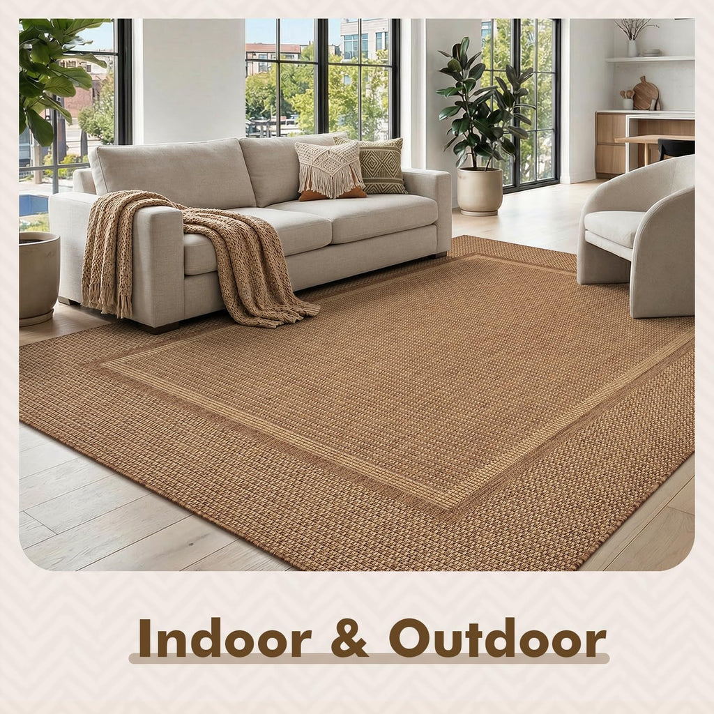 Outdoor Rug-Patio Rug Polypropylene Indoor Outdoor Rugs Outdoor Carpet Deck Balcony Porch, Textured Weave