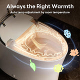 Smart One-Piece Toilet with Built-In Bidet and Tank, Powerful Flush, ADA Comfort Height, Auto Open and Close, Temperature-Controlled Heated Seat, Blackout Flush