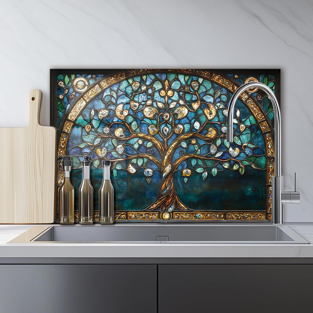 Bohemia Pattern Tempered Glass Backsplash 30 x30