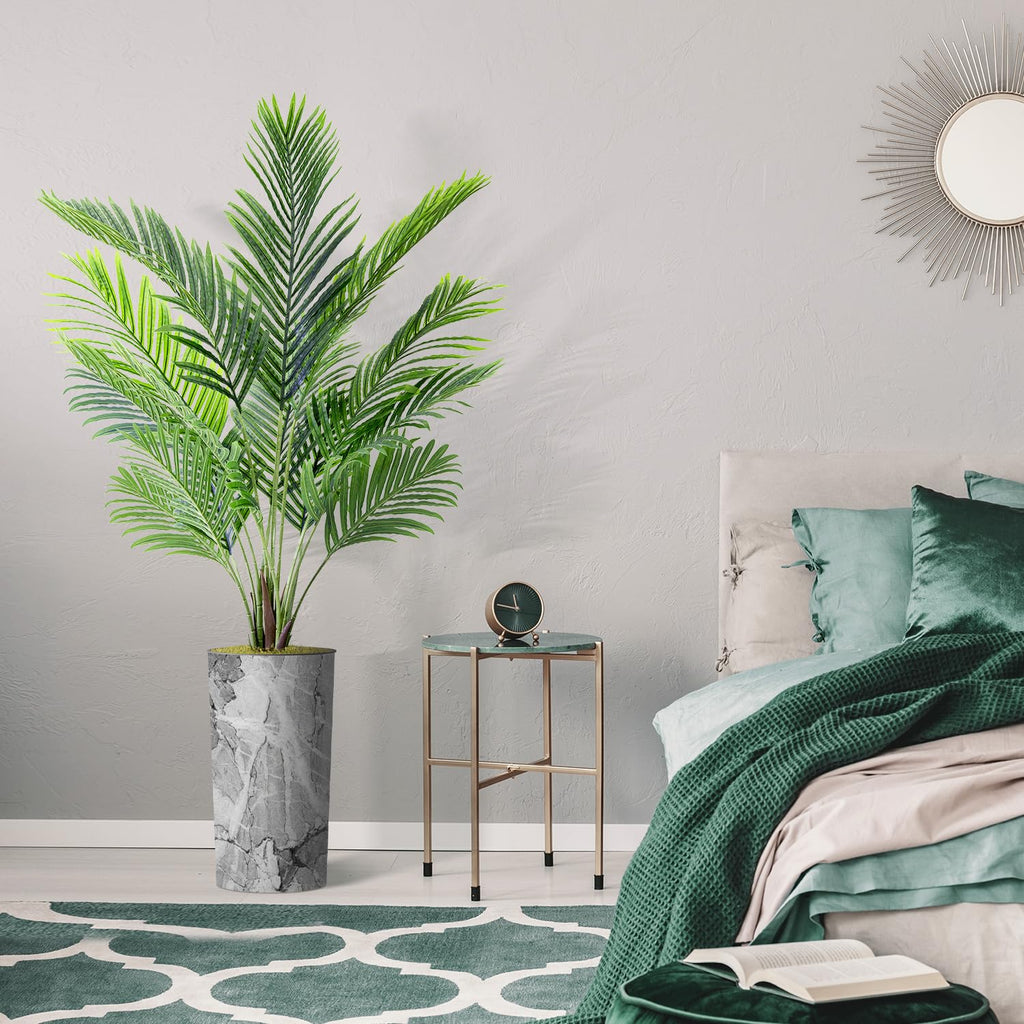 Artificial Tree in Modern Planter, Fake Areca Tropical Palm Silk Tree for Indoor and Outdoor Home Decoration - 66"