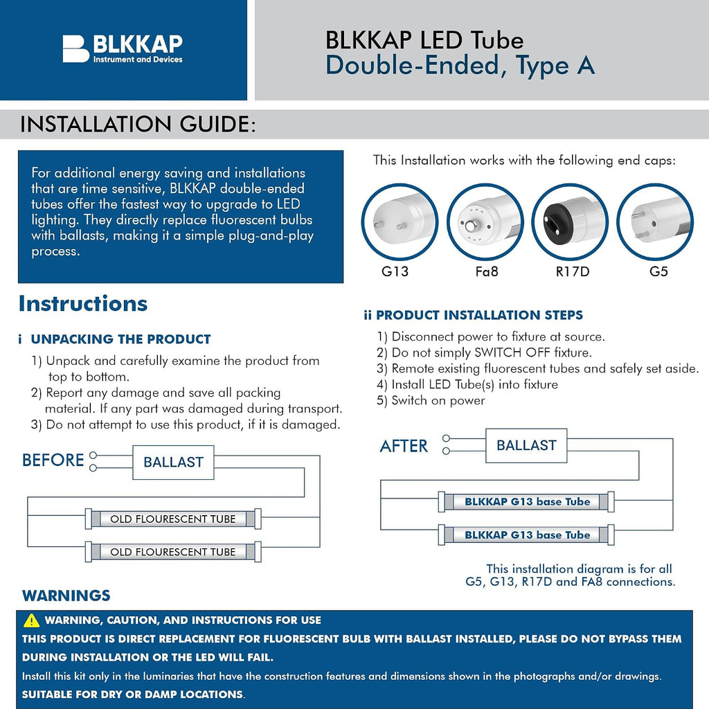 2 ft. T8 G13 LED, FO17/850, Type A Plug & Play, 5000K, Frosted