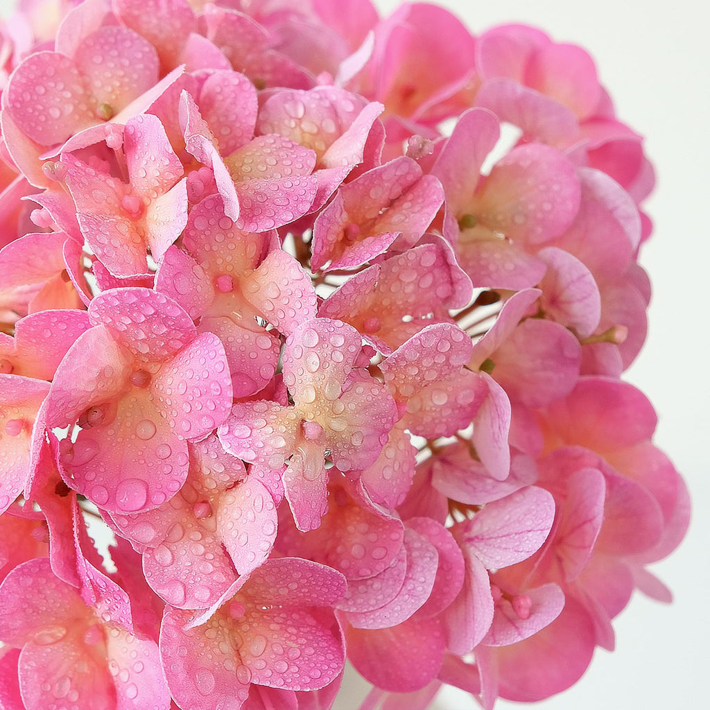 4PCS 20'' Bright Pink Real Touch Hydrangeas Latex Artificial Flowers for Baby Shower Birtiyday Wedding Pink Partry