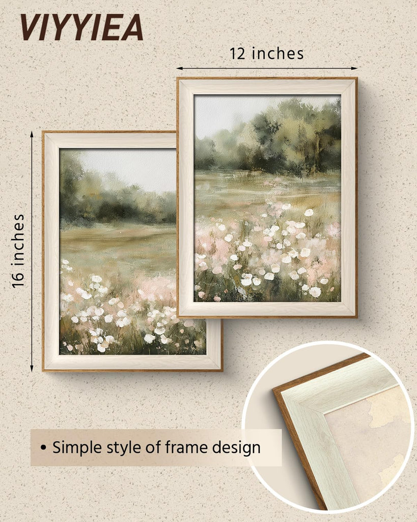 Framed Rustic Countryside Garden Scene Wall Art Set, 12×16 Inch