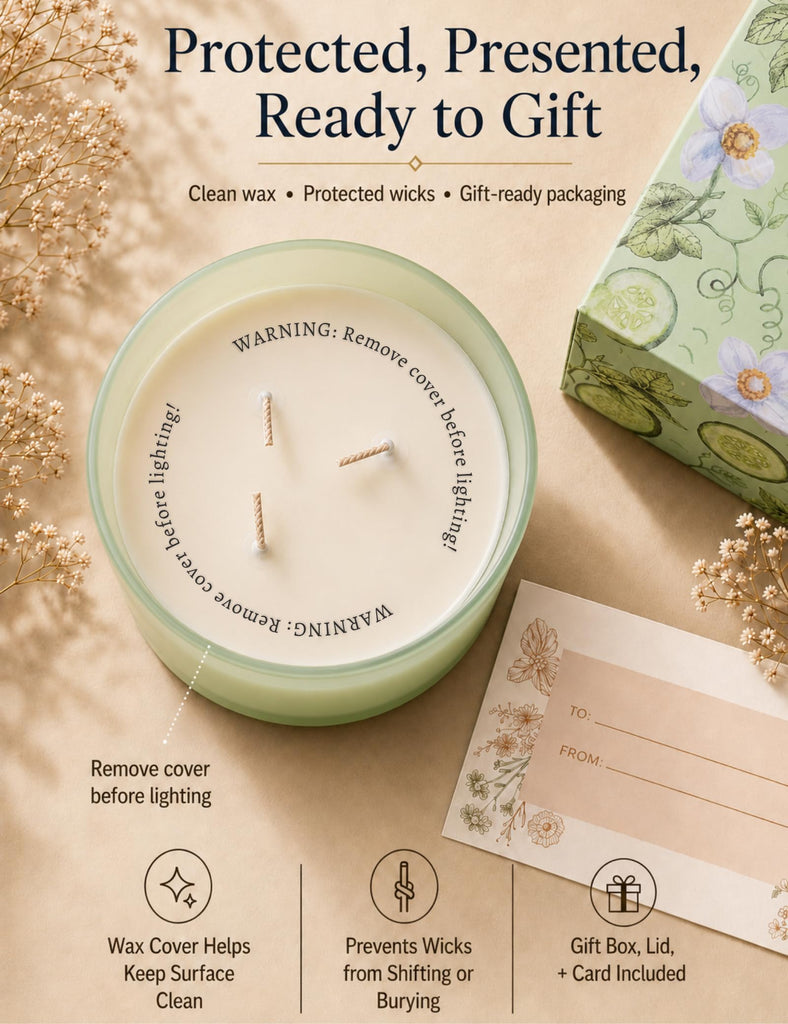 Cucumber Grapefruit Melon 3-Wick Soy Summer Scented Candle 15.8oz