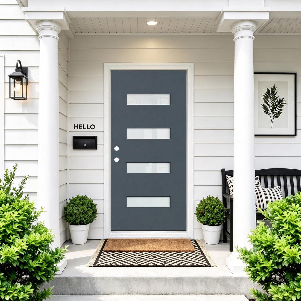 36" x 80" Fiberglass Front Entry Door Slab, Slate Blue, Right-Hand Inswing