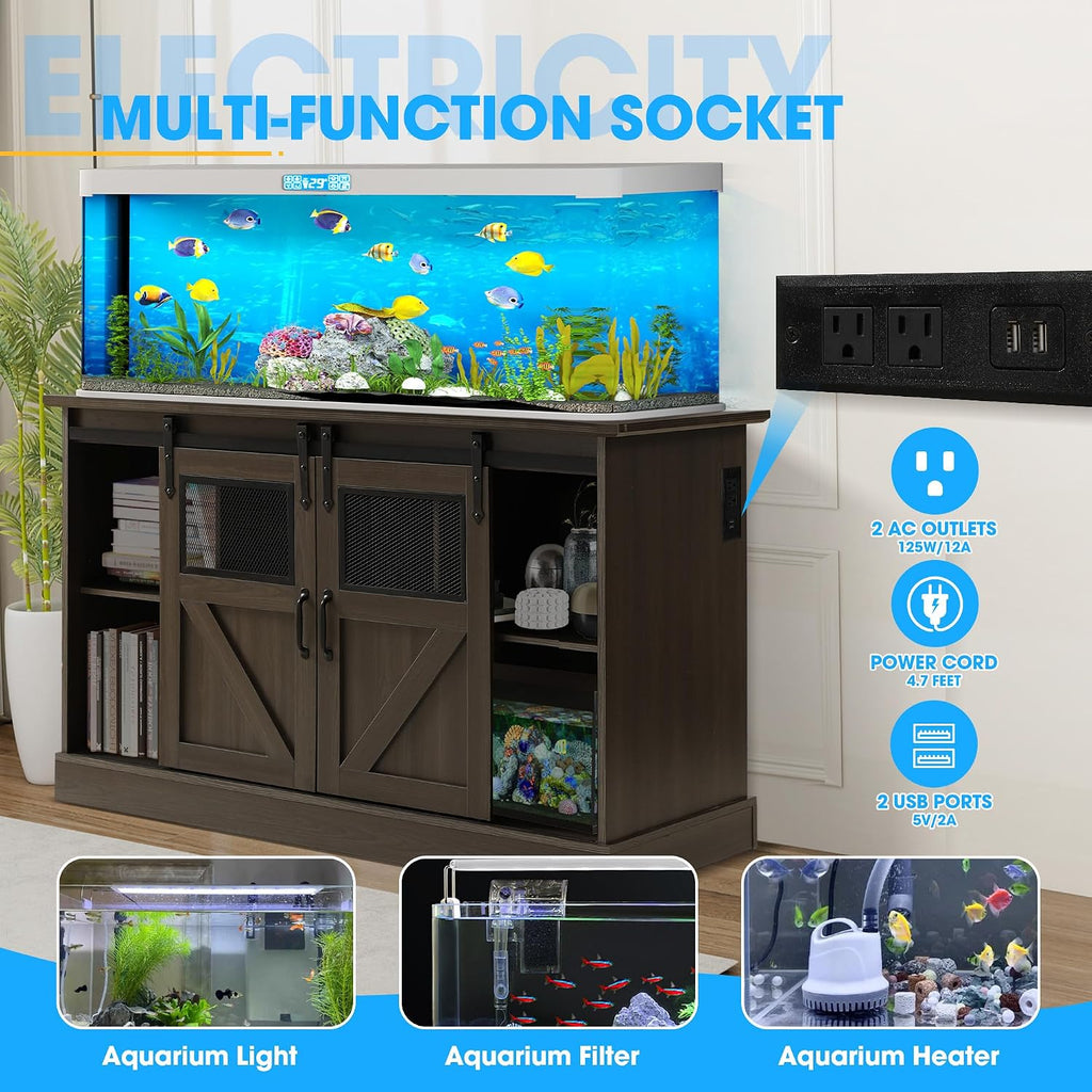 55-75 Gallon Fish Tank Stand, Heavy Duty Aquarium Stand, 1300LBS