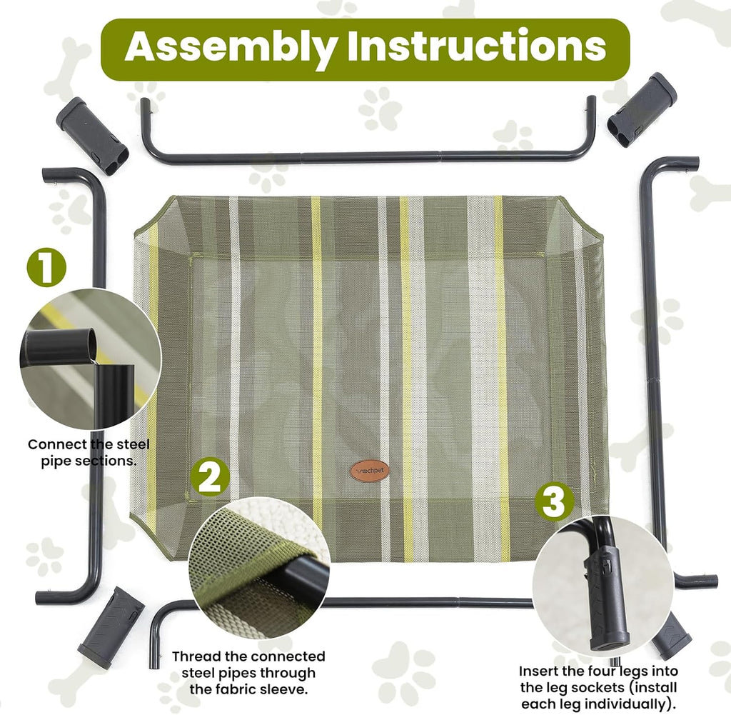 Outdoor Elevated Cooling Dog Bed Raised Dog Bed for Medium Dogs