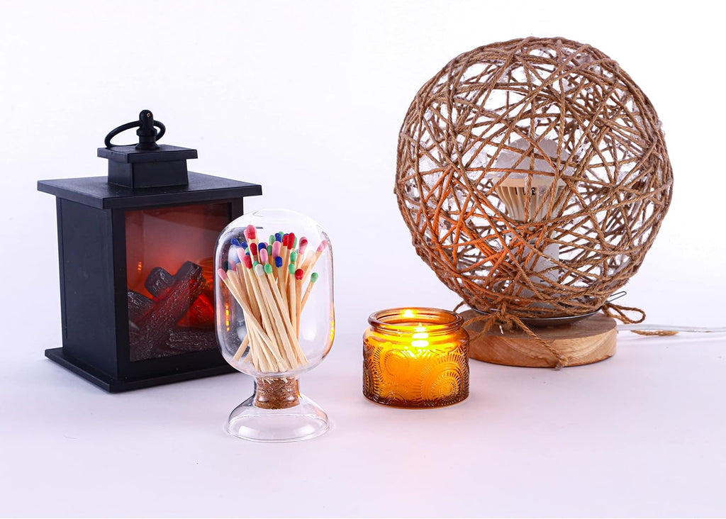 Glass Match Cloche Jar, Glass Match Holder with Striker, Matches in a jar with Striker, Match Striker Jar, Fancy