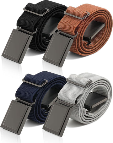 Boys Magnetic Kids Belt Adjustable Elastic Toddler Girl Belts 4 Pcs