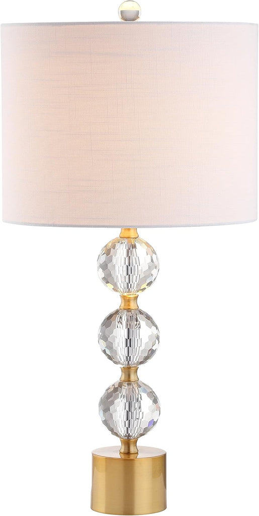 25.25" Clear and Brass Gold Crystal Table Lamp