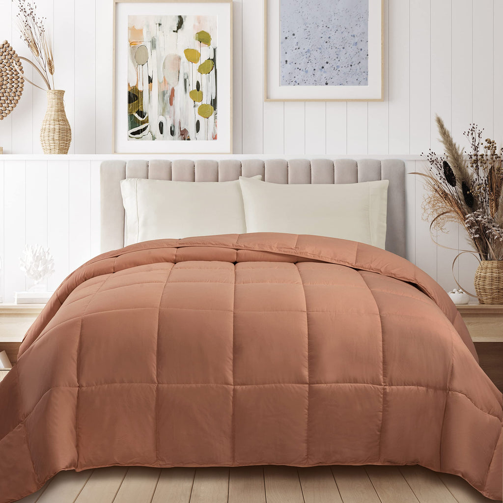 All Season Reversible Down Alternative Comforter, Twin XL, Camel