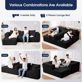 107'' Modular Sectional Sofa, L Shaped Cloud Couch for Living Room