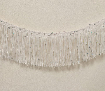 4 Inches Polyester Fringe Trim Lace Tassel Fringe Trimming for Latin Dress Stage Clothes Lamp Shade - 6.5 Yard