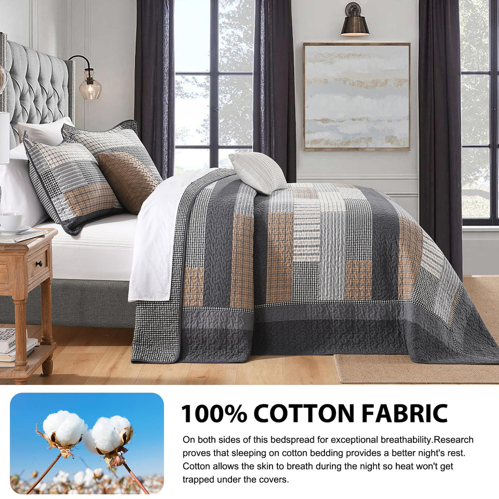 100% Cotton 120Wx120L with 2 Pillow Shams