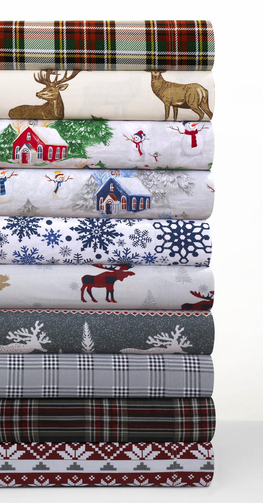 Deep Pocket Flannel Sheet Set, Charleston Plaid