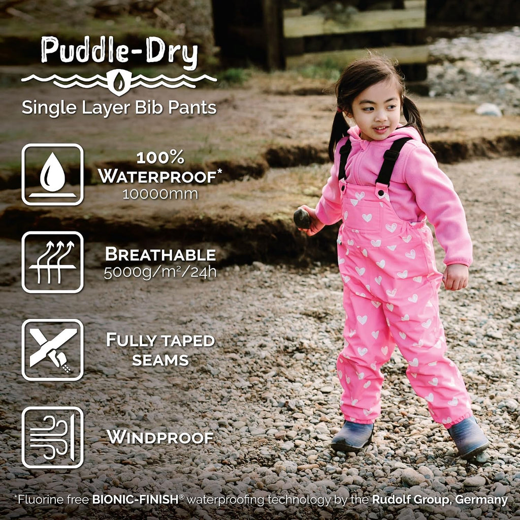 Puddle-Dry Rain Bib Pants for Toddlers