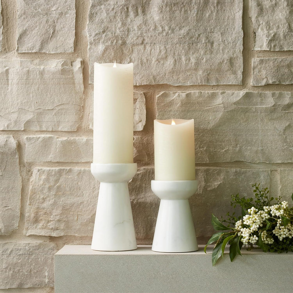 Marble Candle Holders Set of 2-6" & 7.5" Taper Candle Holders - Modern Home Decor