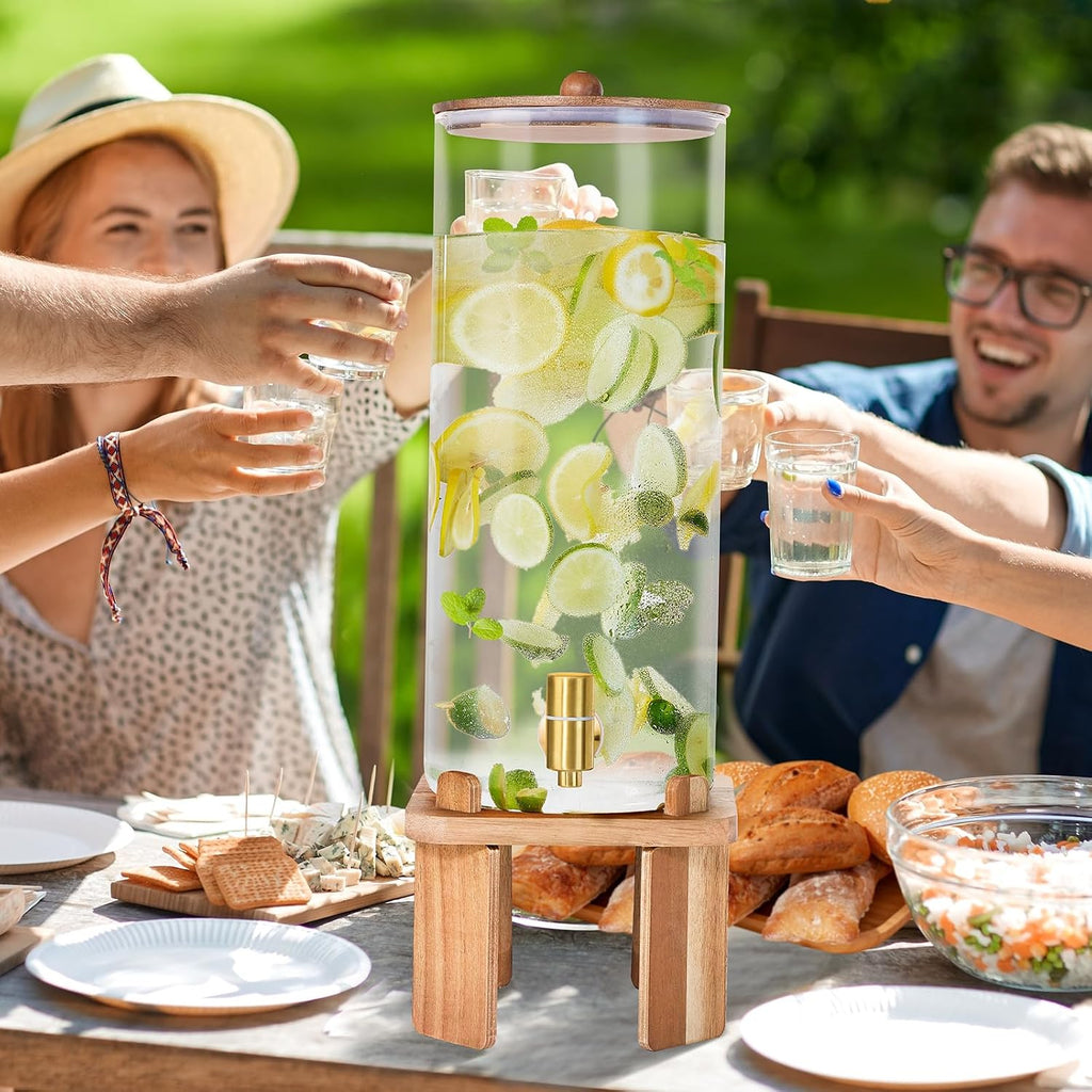 2 Gallon Large Drink Dispenser for Parties,Beverage Dispenser with Stand