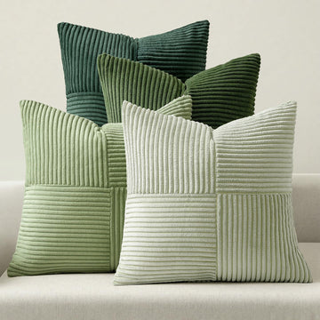 Spring Green Decorative Throw Pillow Covers 18x18 Inch Set of 4 Boho Farmhouse Cushion Covers Mordern Nordic Pillow