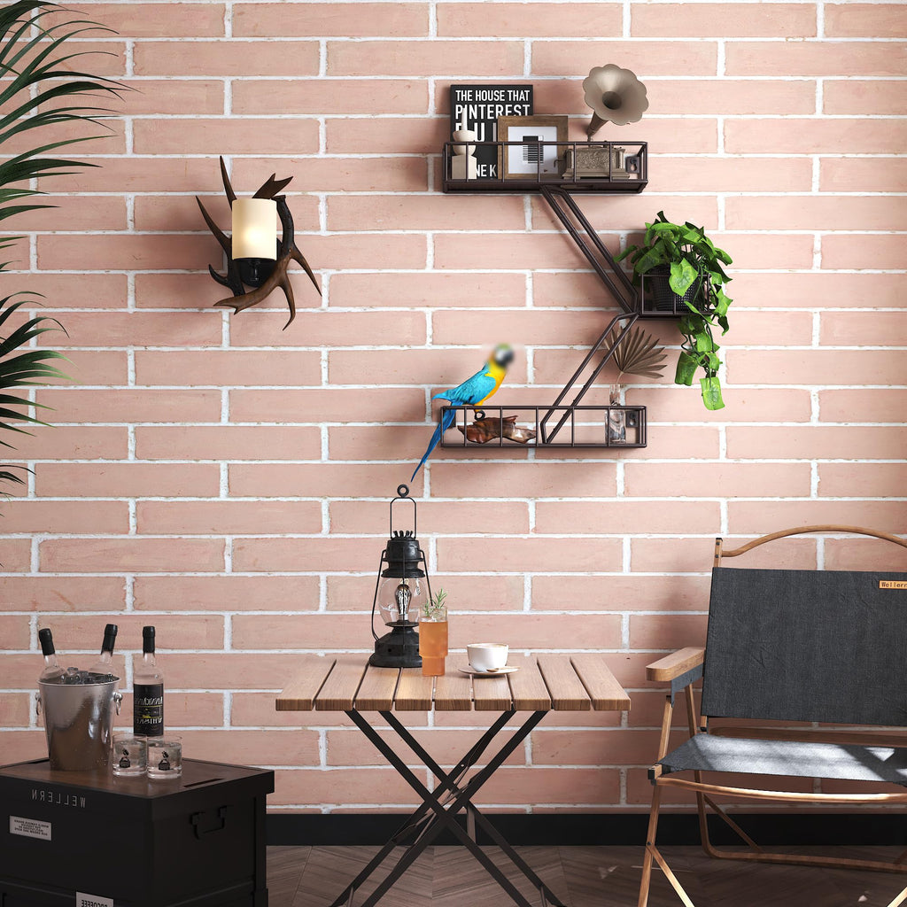 Fire Escape Shelf - 3 Tier Metal Coffe Fire Escape Wall Shelves with Baskets, New York Action Figurine Display Shelf