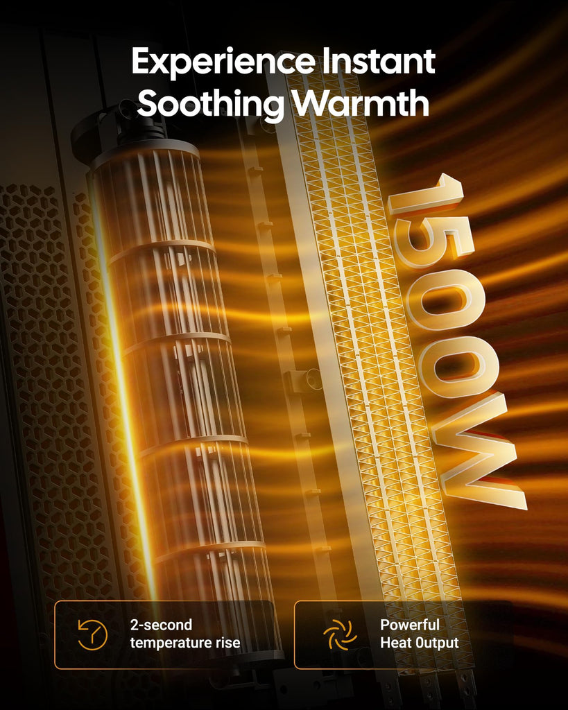 Space Heater, 32" Electric Heaters for Indoor with Remote