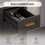 36 Inch Black Bathroom Vanity with Sink, Modern Single Sink Bath Vanity with Drawers & 2 Doors