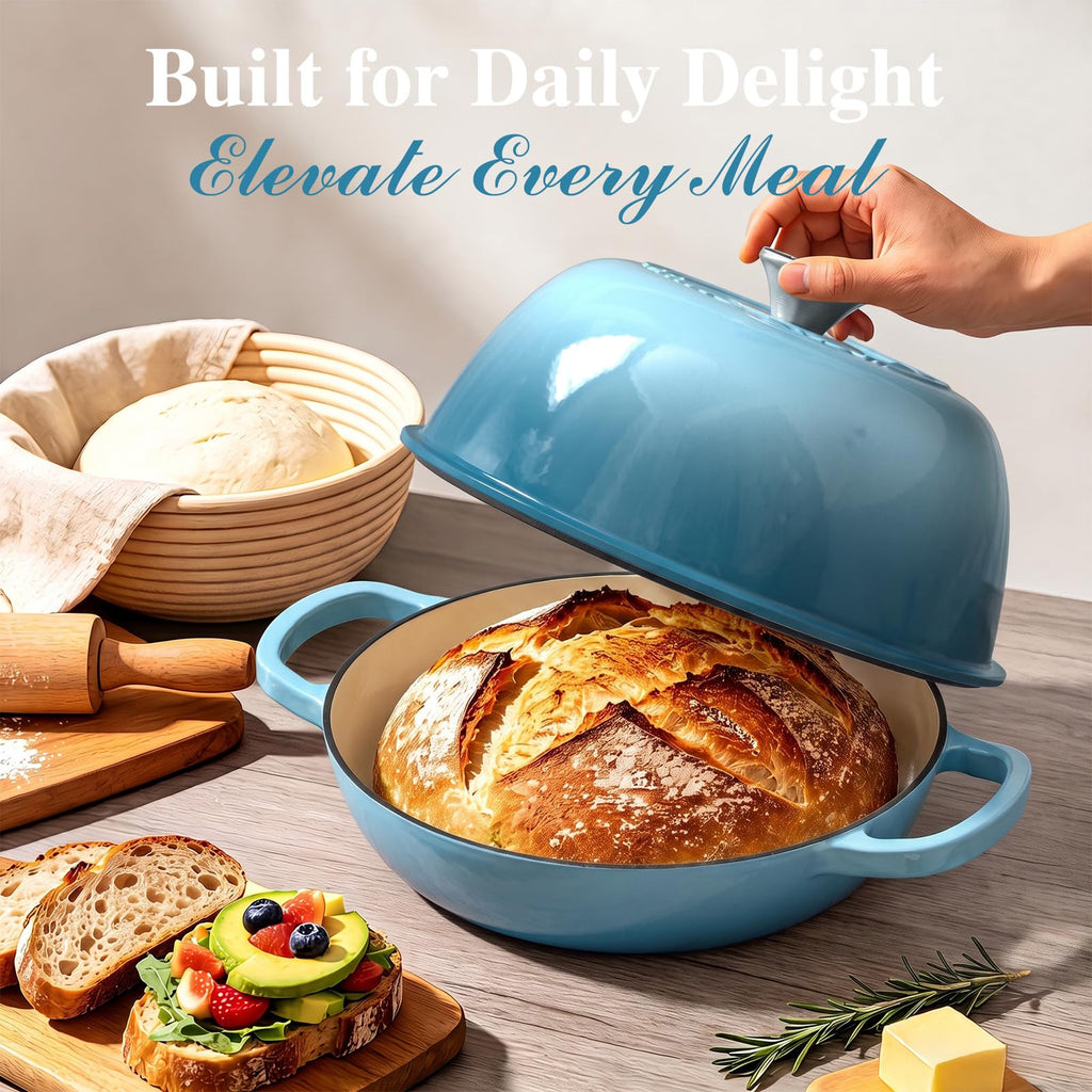 6QT Enameled Cast Iron Dutch Oven Bread Baking Gift Set