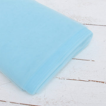 Light Blue Tulle Bolt - 54" x 20 Yards, Soft Fabric