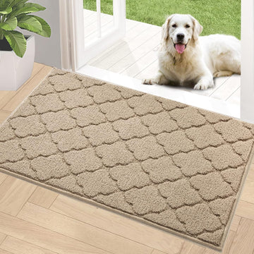 Indoor Door Mat 24" x 36", Dirt Trapper Door Mats, Beige | Non-Slip Entryway Rugs Washable, Trap Dirt Absorbent