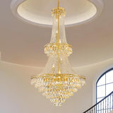 Large Gold Crystal Chandeliers for High Ceilings 26 Lights Modern Chandelier Luxury Chandeliers Light Fixture Foyer Staircase Hallway Entryway Banquet Hall Lobby 63" H x 30.7" D - French Empire