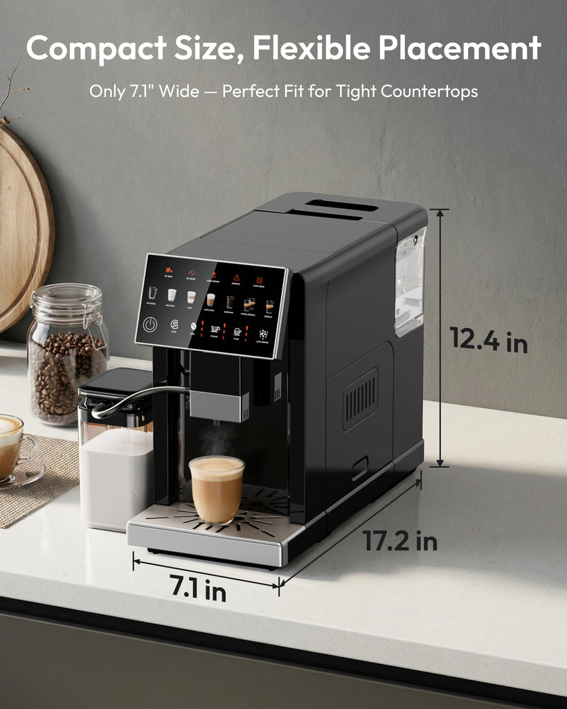 Automatic Espresso Machine with Built-in Grinder and Milk Frother