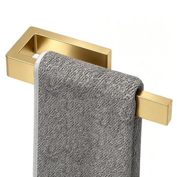 Gold Drill-Mounted Towel Holder for Wall, U Shaped, 1 Pack