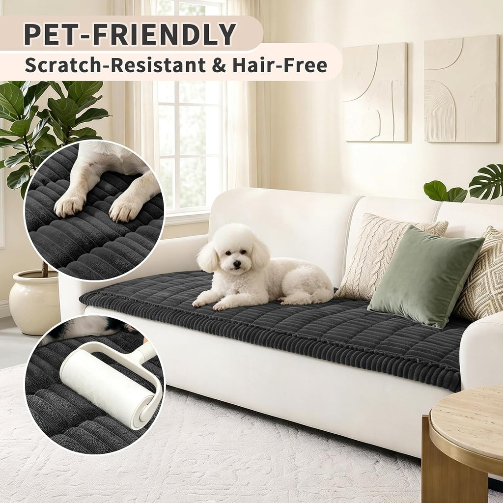 Non-Slip Flannel Couch Cover for Dogs Sofa Protector for Pets