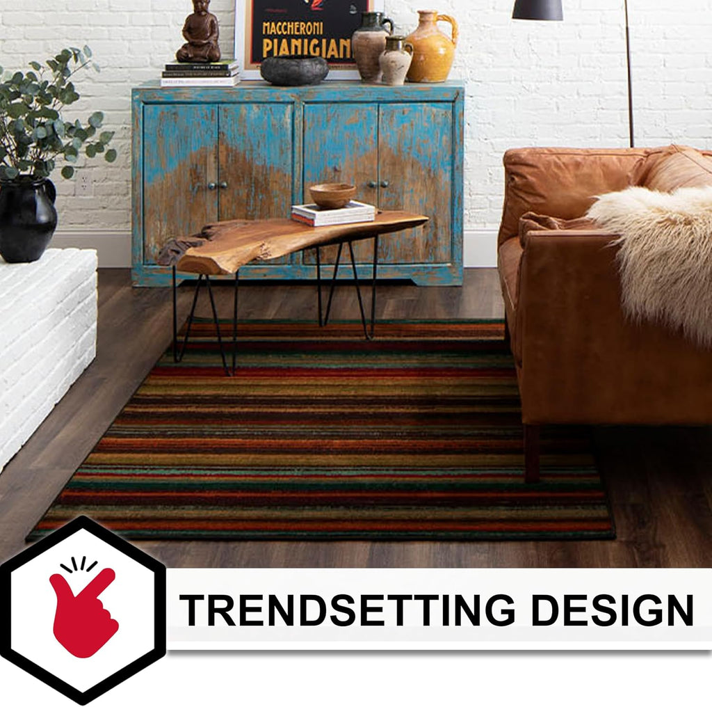 Boho Stripe Area Rug - Multicolor - Perfect