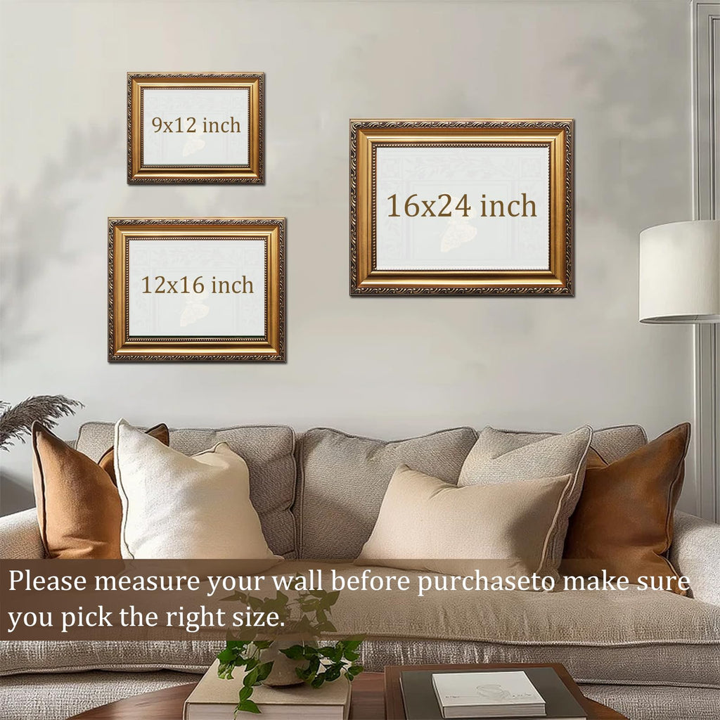 Vintage Gold Framed Wall Art, Vintage Spring Floral Canvas Art Prints Painting, Antique Farmhouse Wall Decor