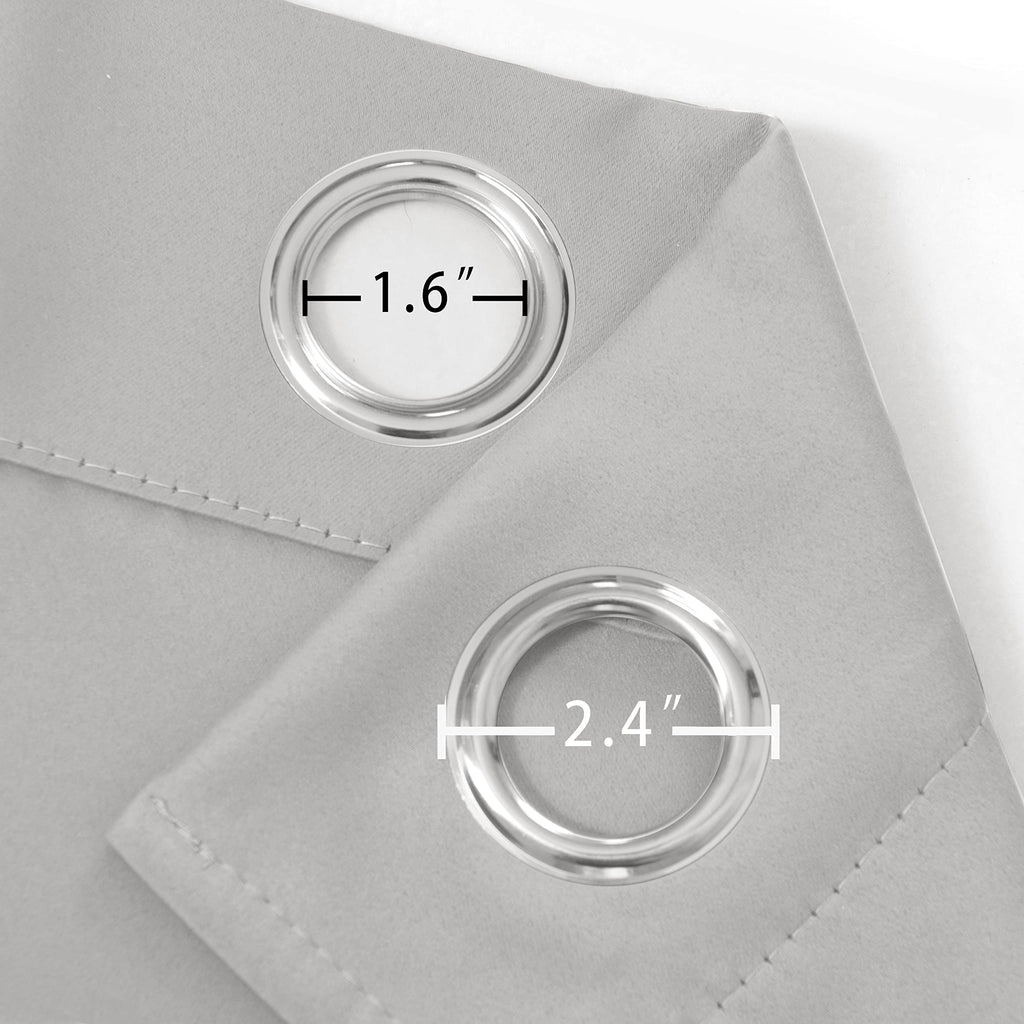 Light Grey Blackout Curtains 34 x 63 Inch Length/Set of 2 Curtain Panels/Thermal Insulated Room Darkening Blackout
