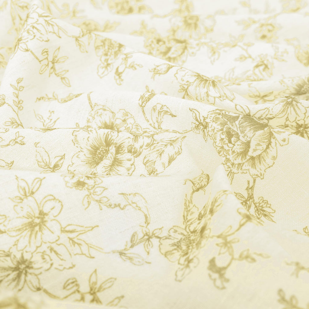 Light Yellow Floral Spring Curtains, 84 Inch Semi Sheer Linen Drapes, Vintage French Country Cottage Core Farmhouse