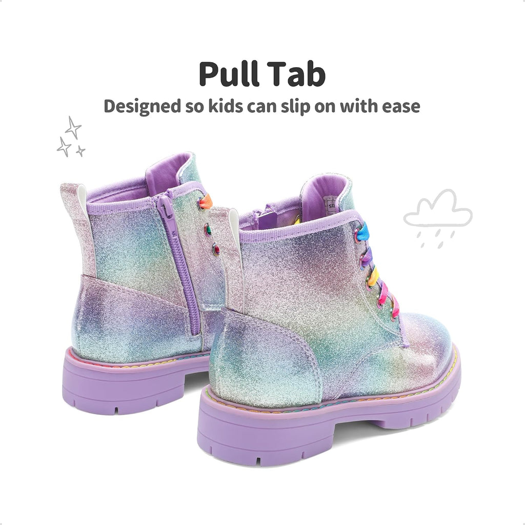 Girls Combat Ankle Boots Shoes