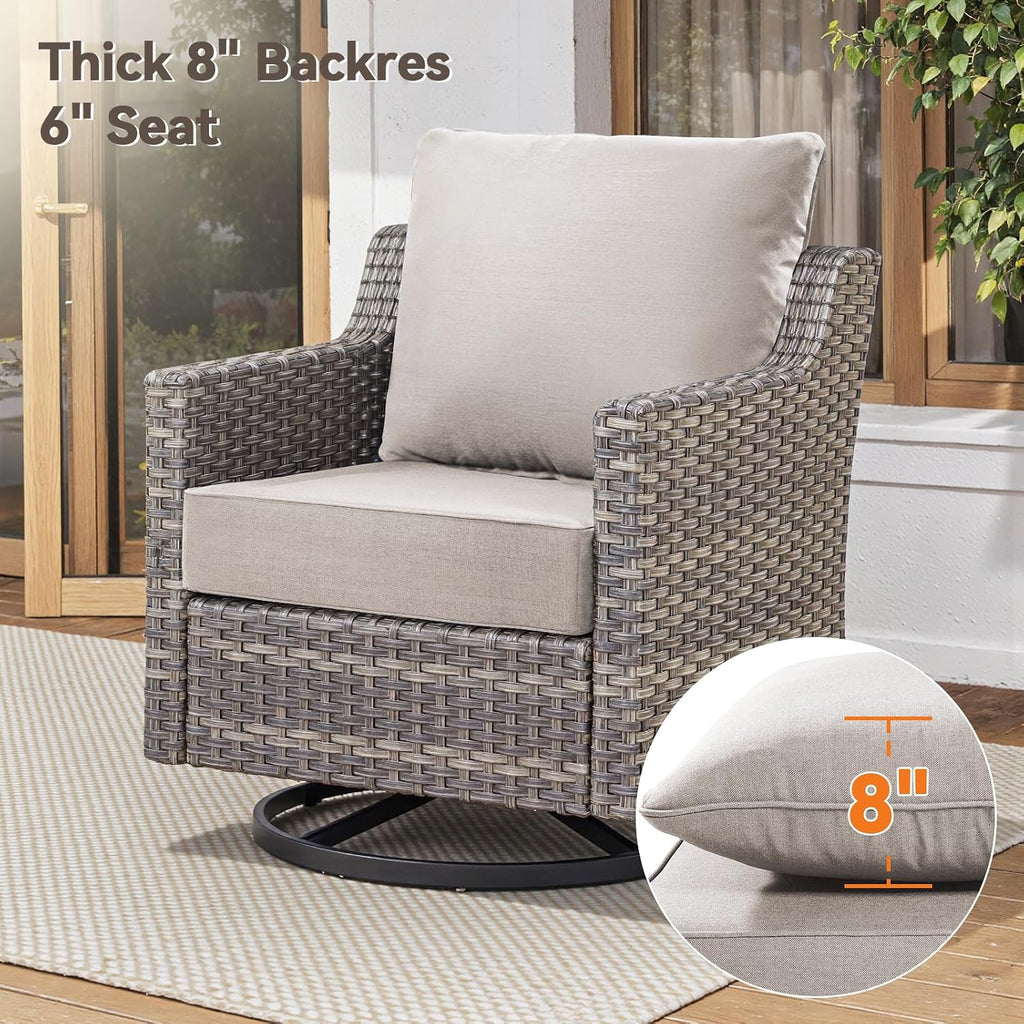 6" Thick Outdoor Cushions 22x24x6, 3-Set Deep Seat Patio Cushions with Removable Cover, Waterproof & Fade Resistant