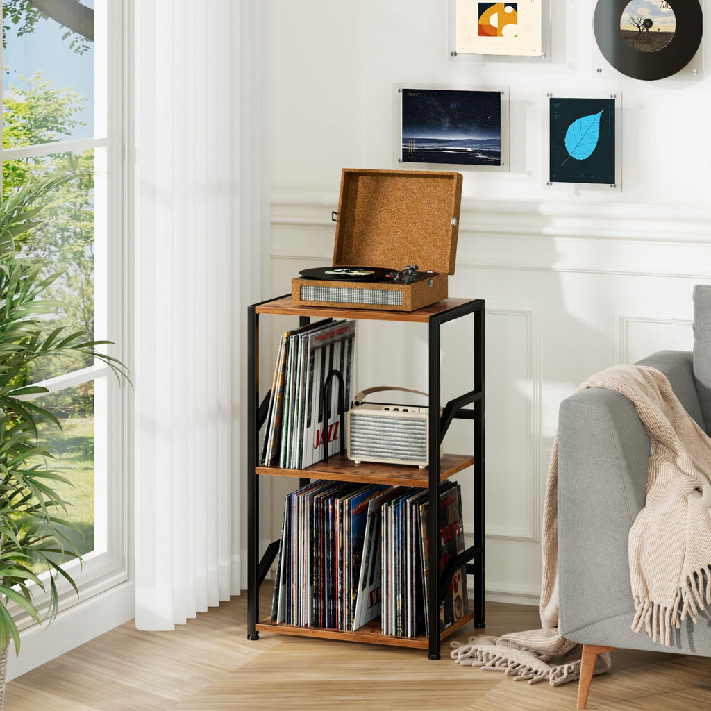 Record Player Stand, Turntable Stand with Vinyl Record Storage