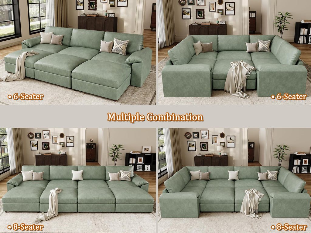 Sectional Couches Bed, Sleeper Sofa, Green