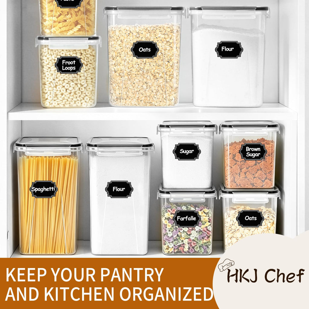 Flour Sugar Storage Containers, 10 Pack Large Airtight Food Storage Containers with Lids Pantry Organization