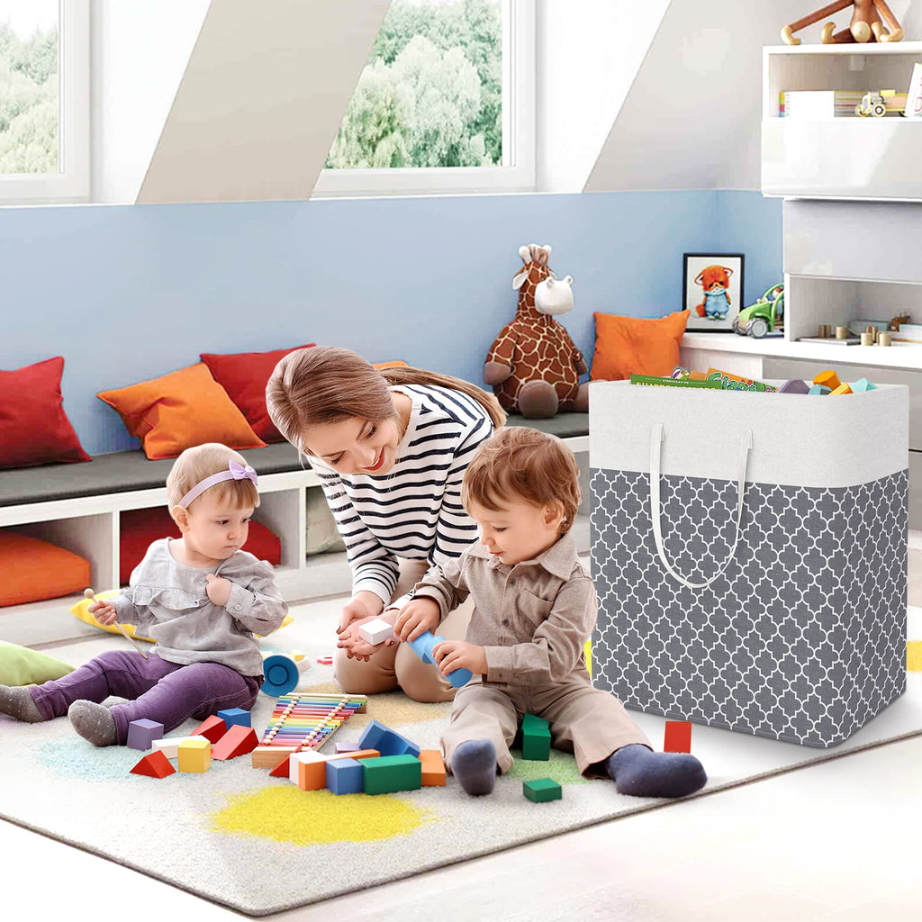 Basket Hamper, 100L Clothes Storage, Clover Grey