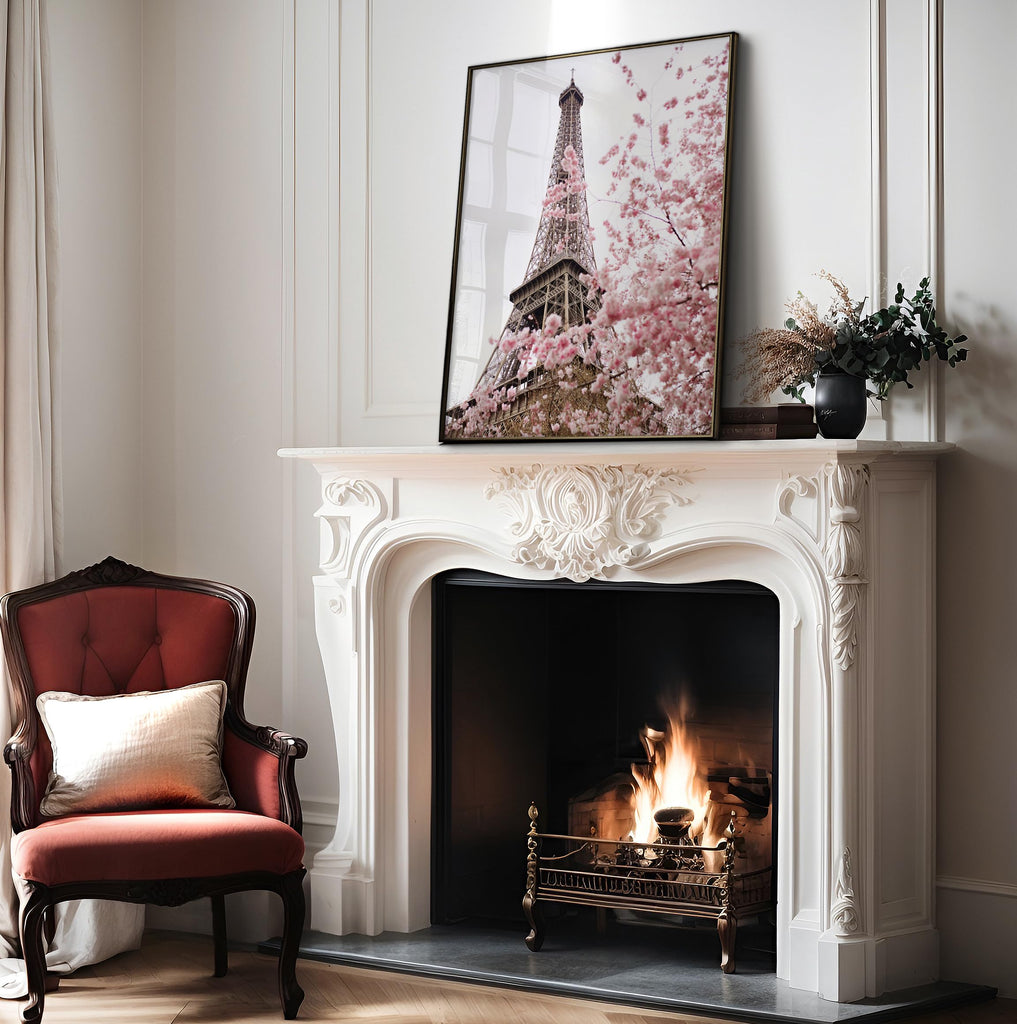 Master Blooming Paris Poster - Eiffel Tower Print - Photography - Cherry Blossom Artwork - Flower Architecture Design