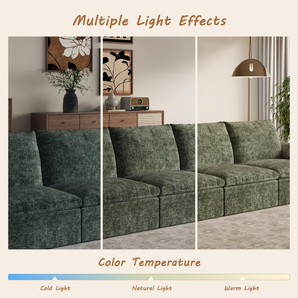 Boneless Couches, 147" U Shaped Couch, Green